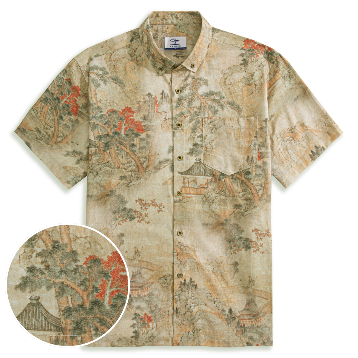 Cloudy Mountain With Red Tree