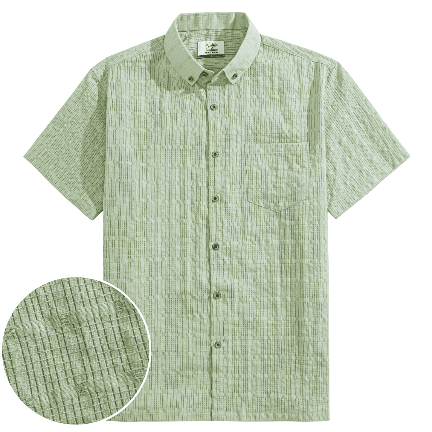 Grass Green Hollow Texture Shirt