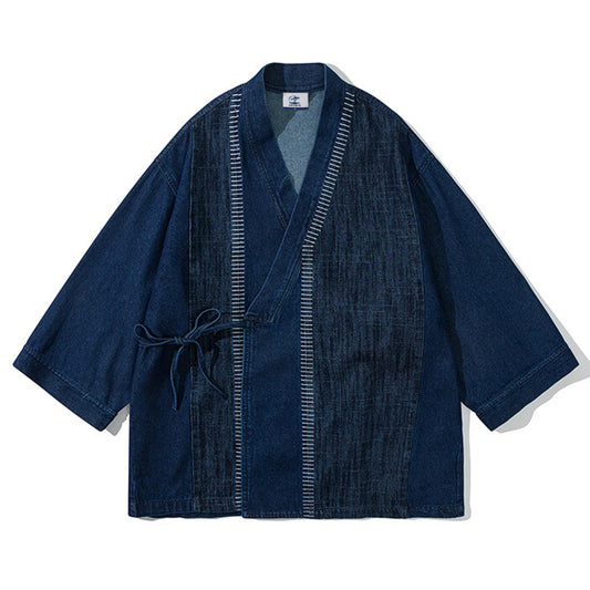 Half-wrapped Washed Oxford Kimono Haori