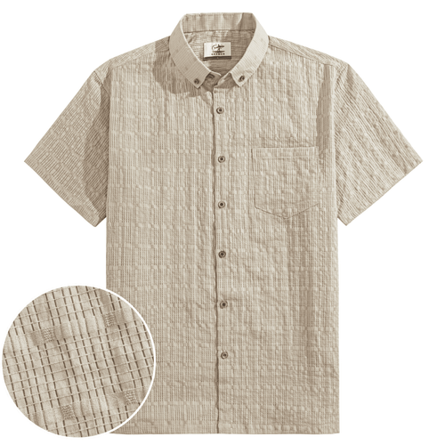 Beige Hollow Texture Shirt