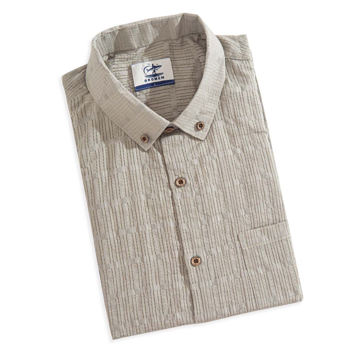 Beige Hollow Texture Shirt