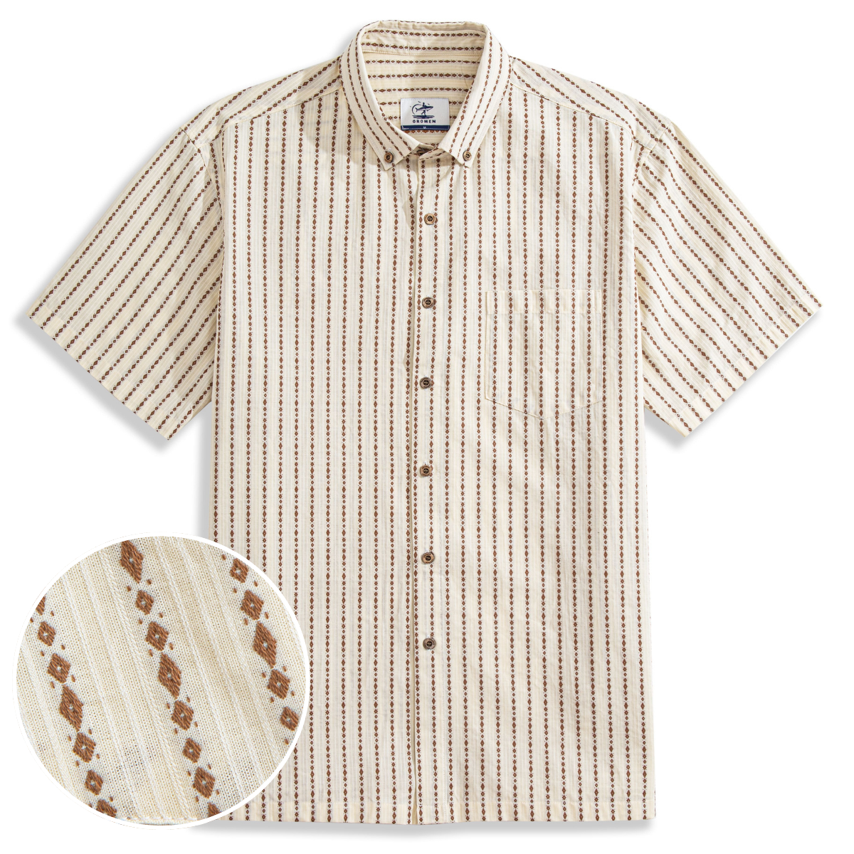 Embroidered Stripe Textured Shirt