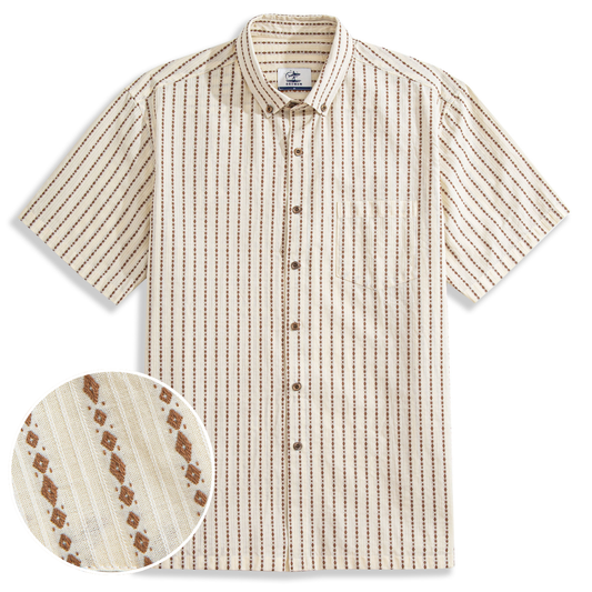 Embroidered Stripe Textured Shirt