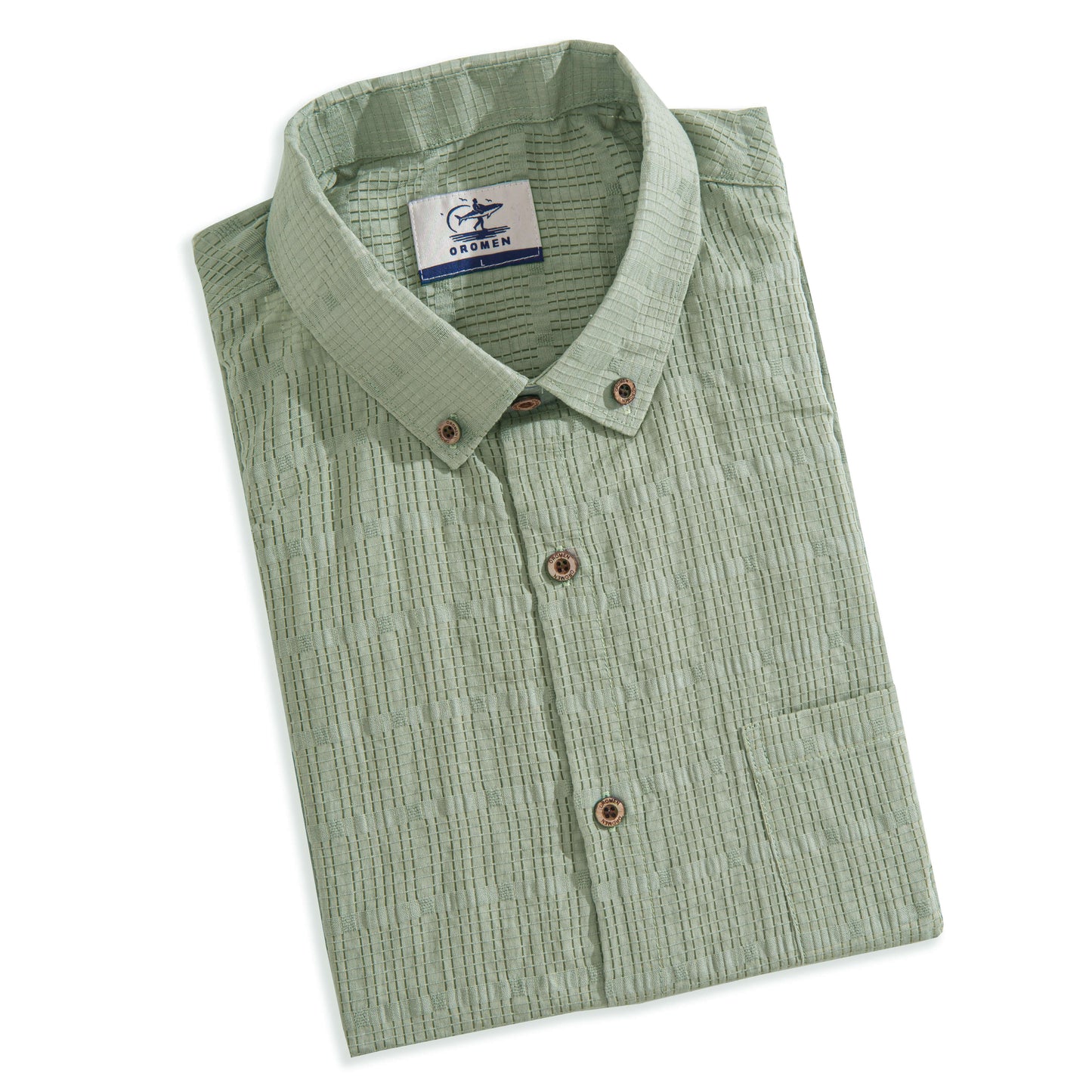 Grass Green Hollow Texture Shirt