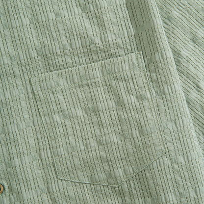 Grass Green Hollow Texture Shirt