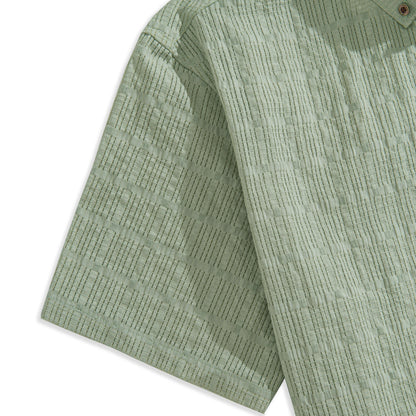Grass Green Hollow Texture Shirt