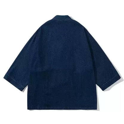 Half-wrapped Washed Oxford Kimono Haori