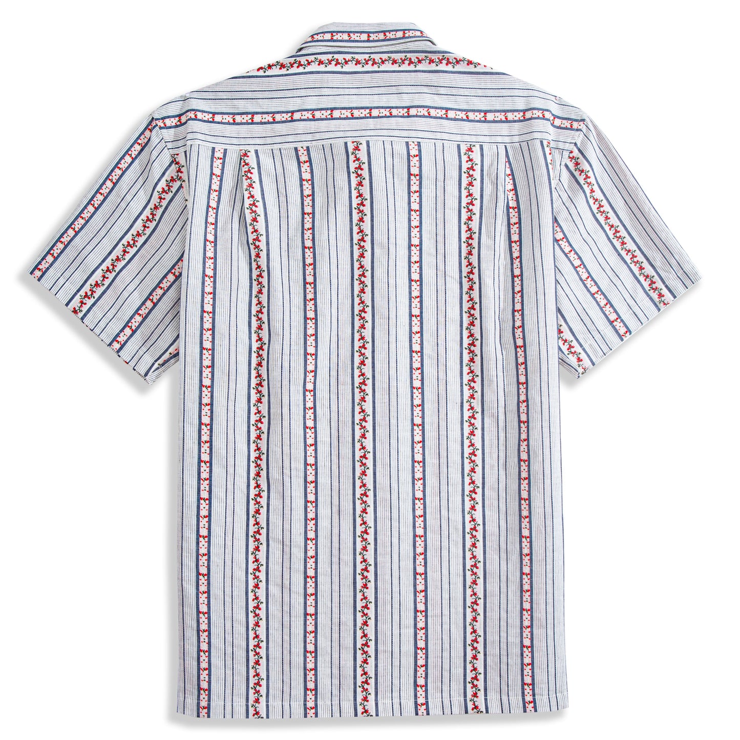Embroidered Flowers Textured Stripes