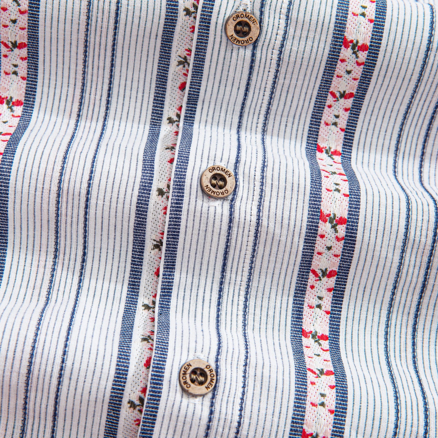 Embroidered Flowers Textured Stripes