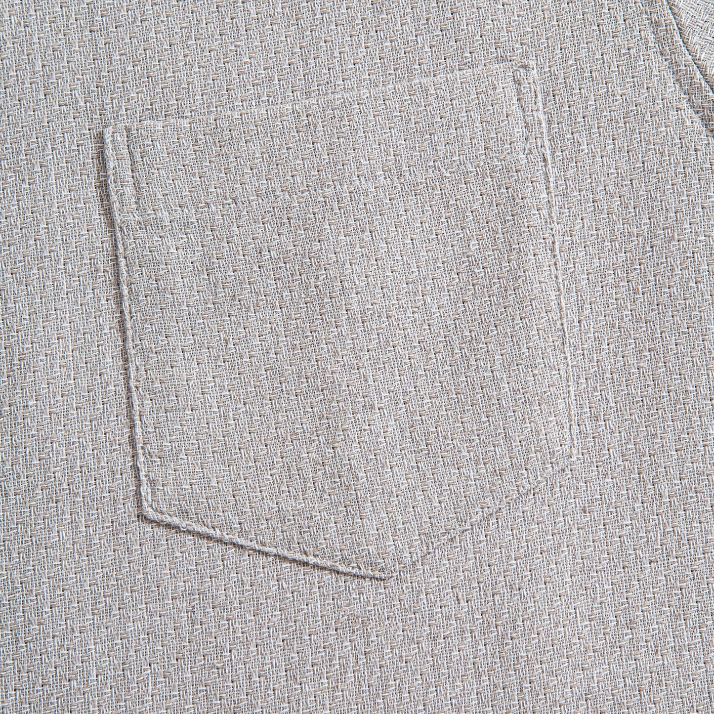 Two-Tone Woven Cotton & Linen Long Sleeve Shirt