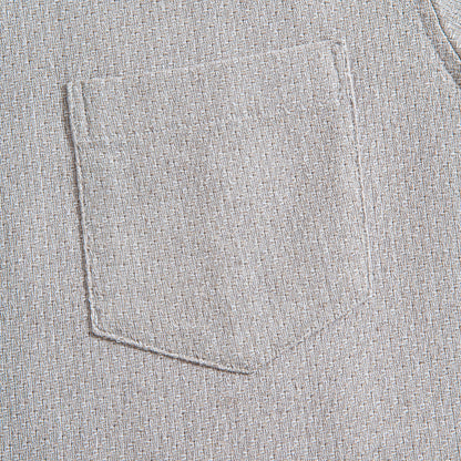 Two-Tone Woven Cotton & Linen Long Sleeve Shirt