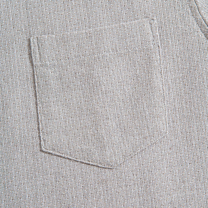 Two-Tone Woven Cotton & Linen Short Sleeve Shirt